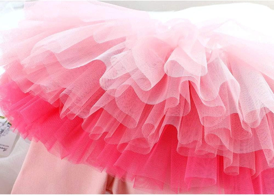 Little Girls Footless Leggings Pants with Lace Ruffle Tutu Skirt 2-9T